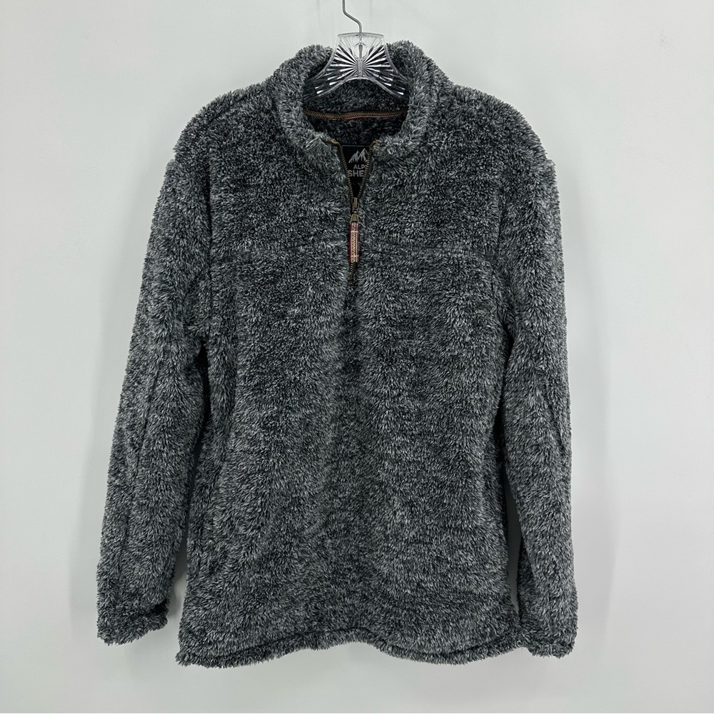 Alpine Sherpa 1/4 Zip Fleece Top Jacket Dark Gray Size S